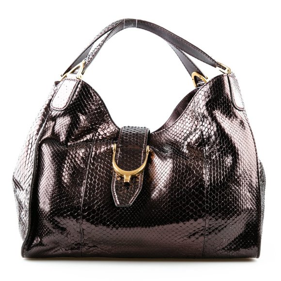 Gucci Handbags - Gucci Stirrup Python Shoulder Bag